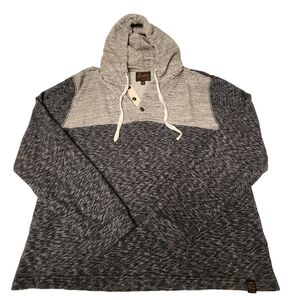 Lucky Brand Men's Blue and Gray Pullover Hoodie XL